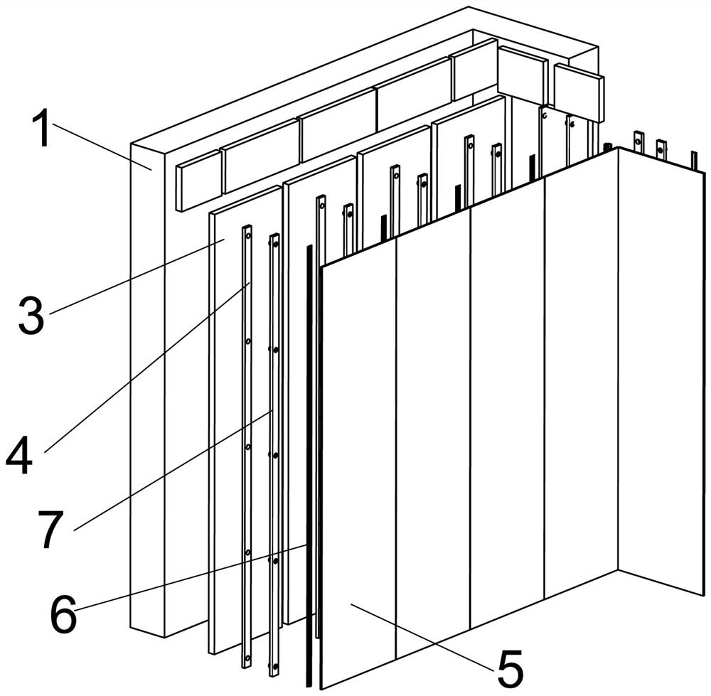 Built-in internal thermal insulation wall