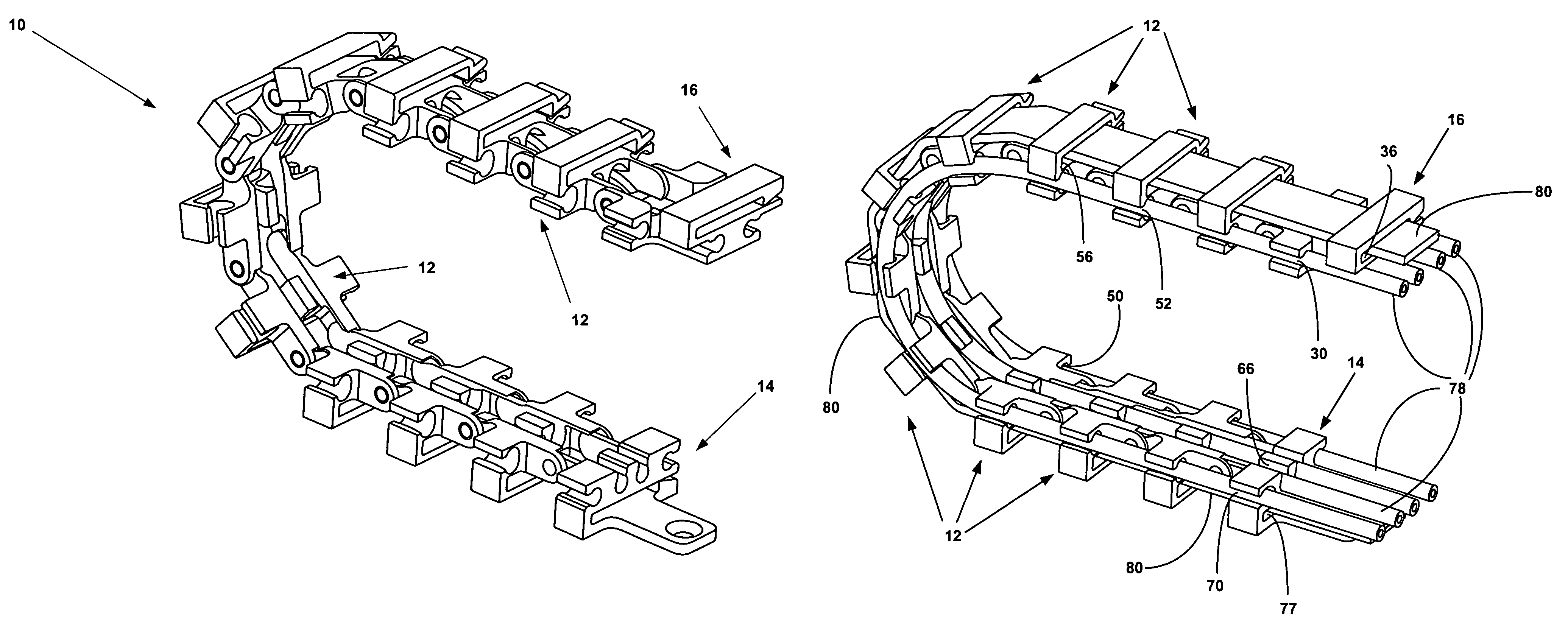 Flexible router for liquid tubes and electrical ribbon cables