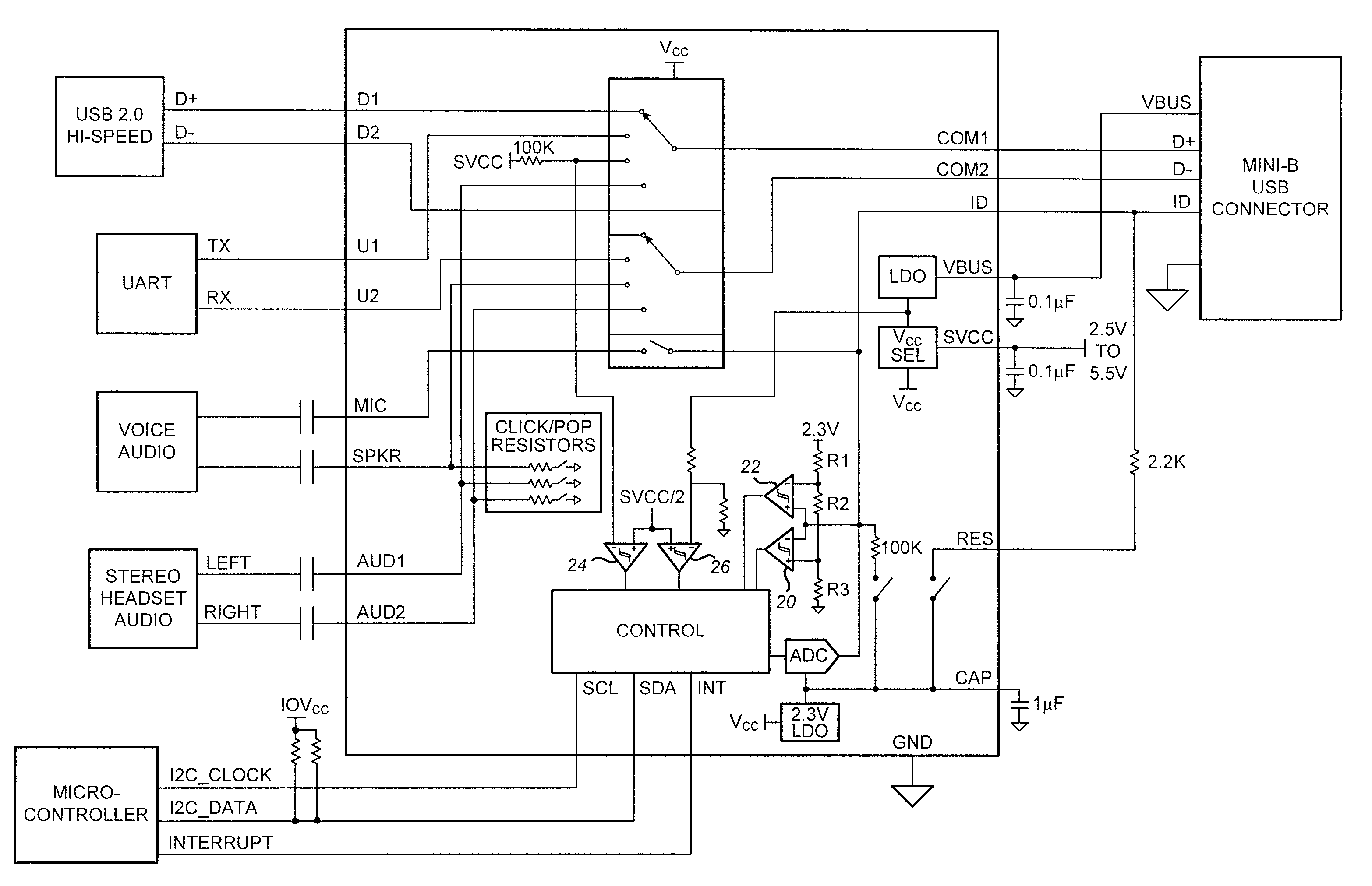 Electret microphone detection using a current source