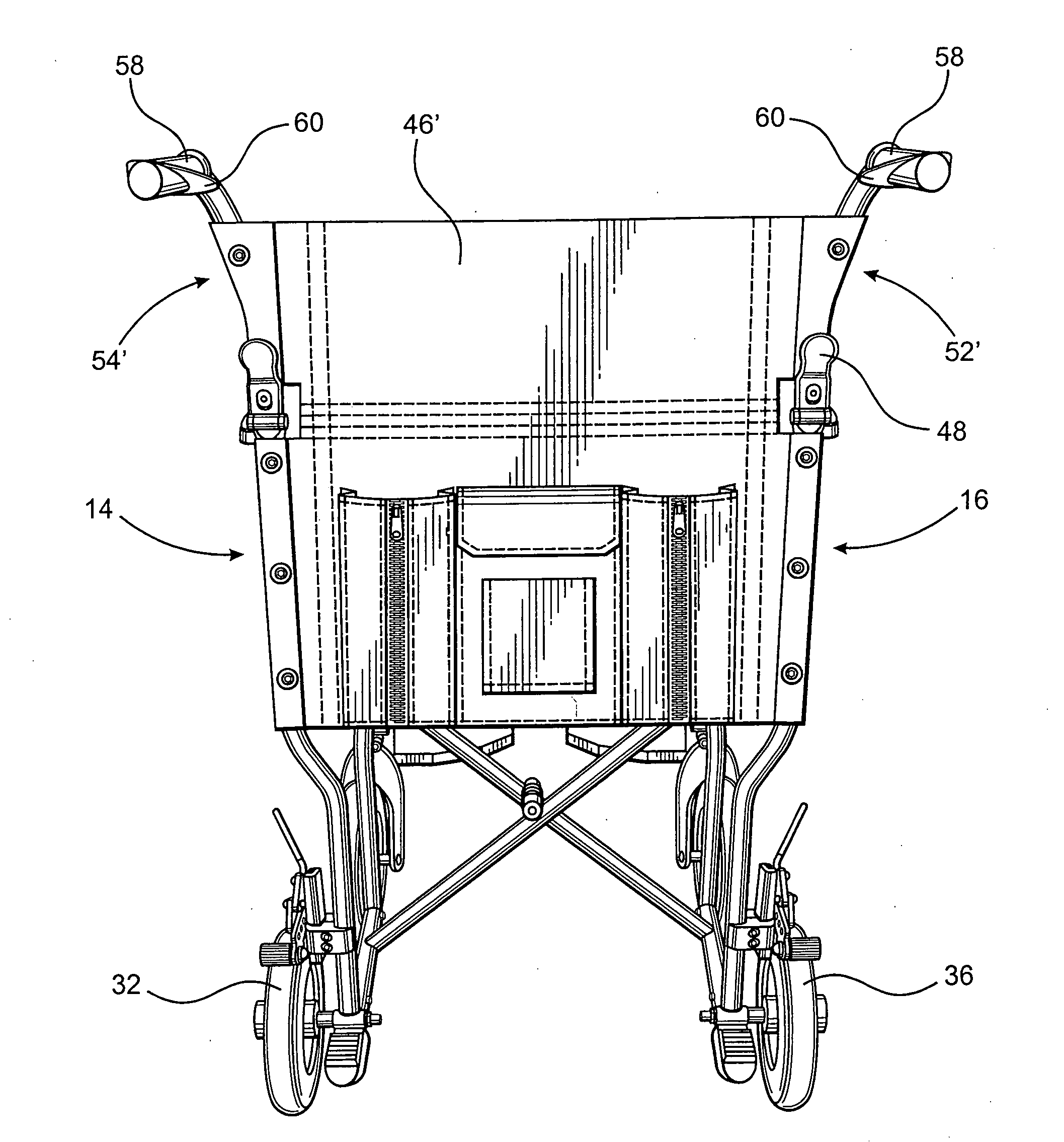 Mobile transport chair assembly