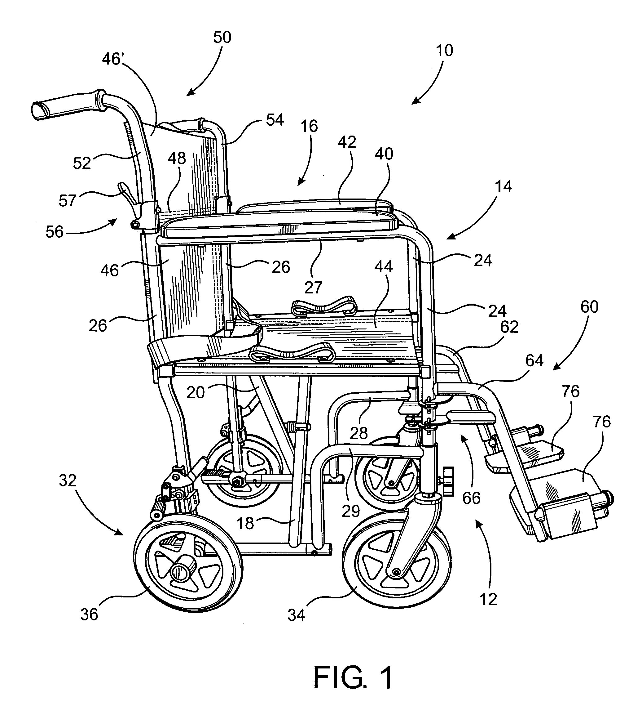 Mobile transport chair assembly