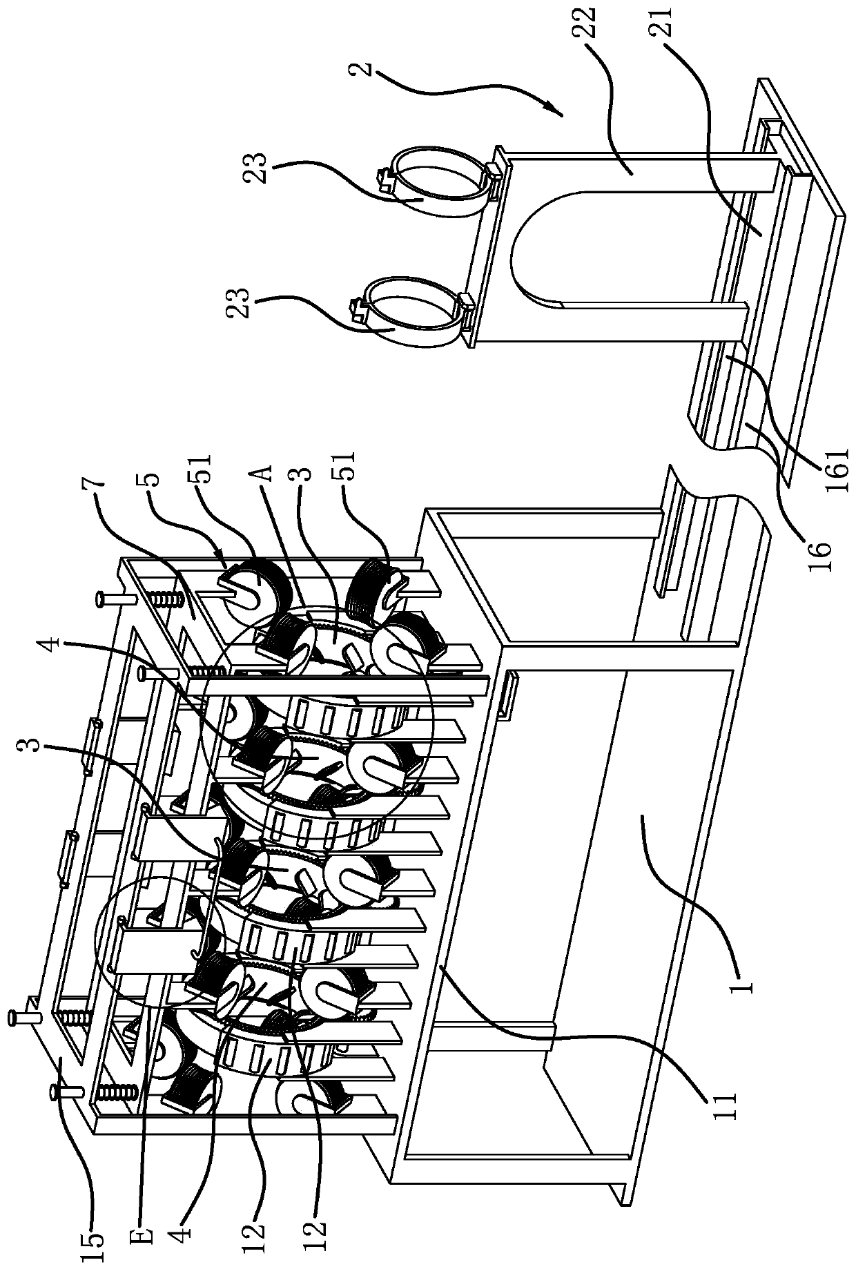 Building scaffold steel pipe rust removal device