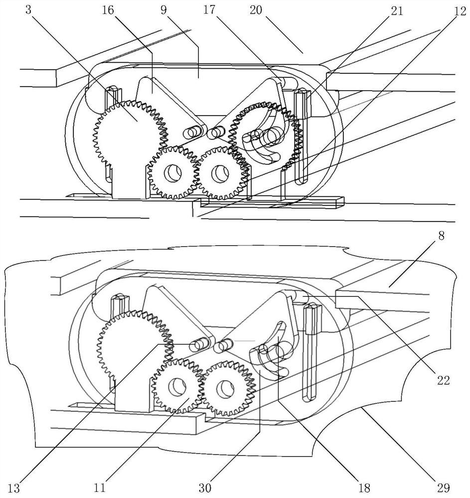 Double-synchronizing-shaft lever poking-clamping type folding screen mobile phone and tablet personal computer