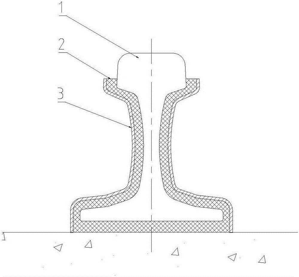 Steel rail cladding vibration reduction structure of embedded type railway and preparation method thereof