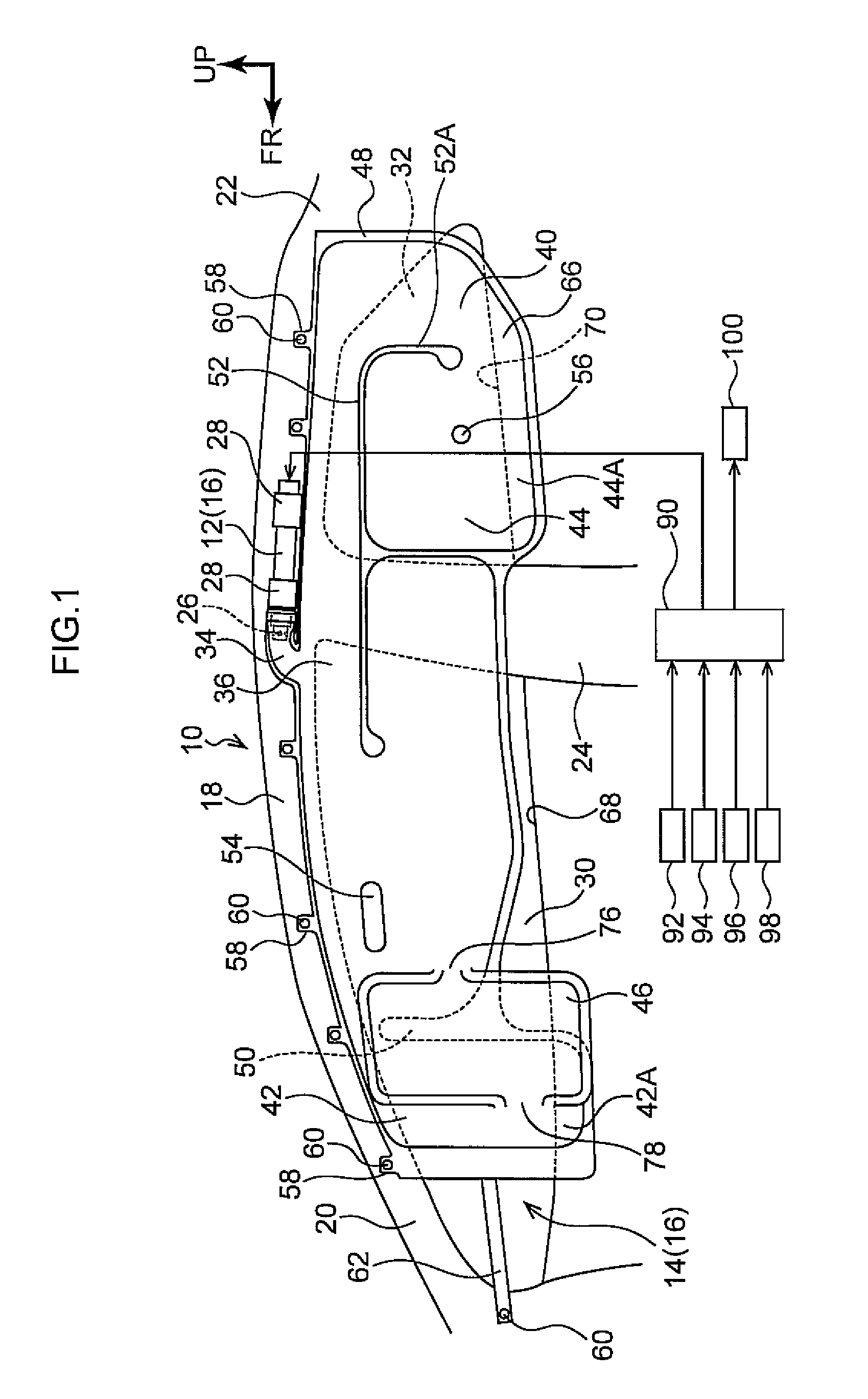 Vehicle curtain airbag device