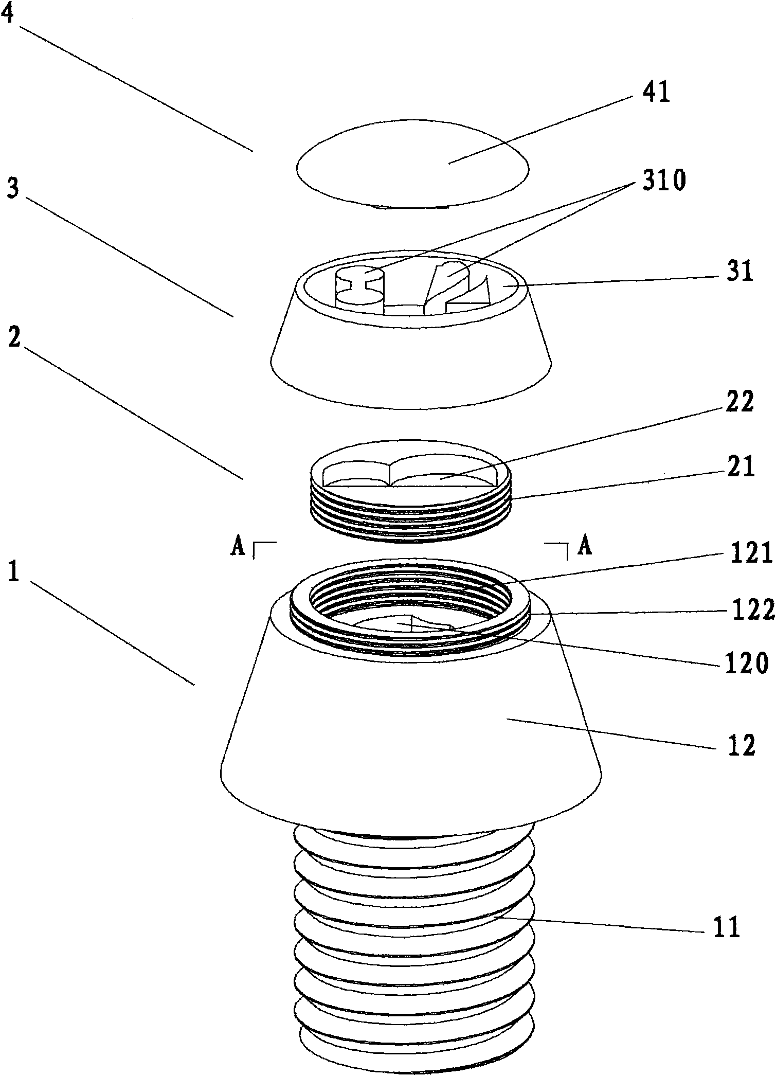 A new triple anti-theft bolt wheel lock and its special key for automobiles