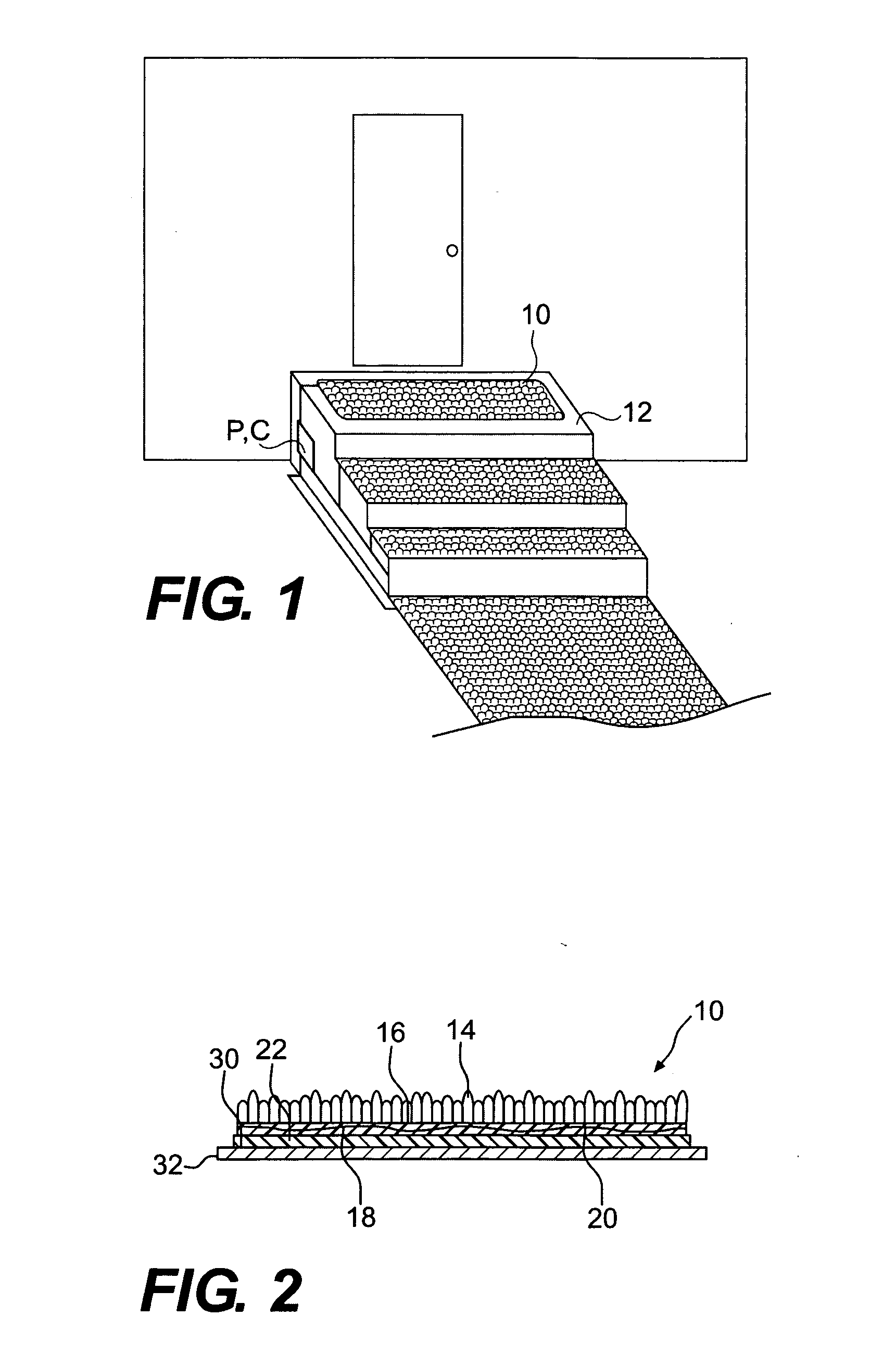 Outdoor adhesive mat with integral heating element