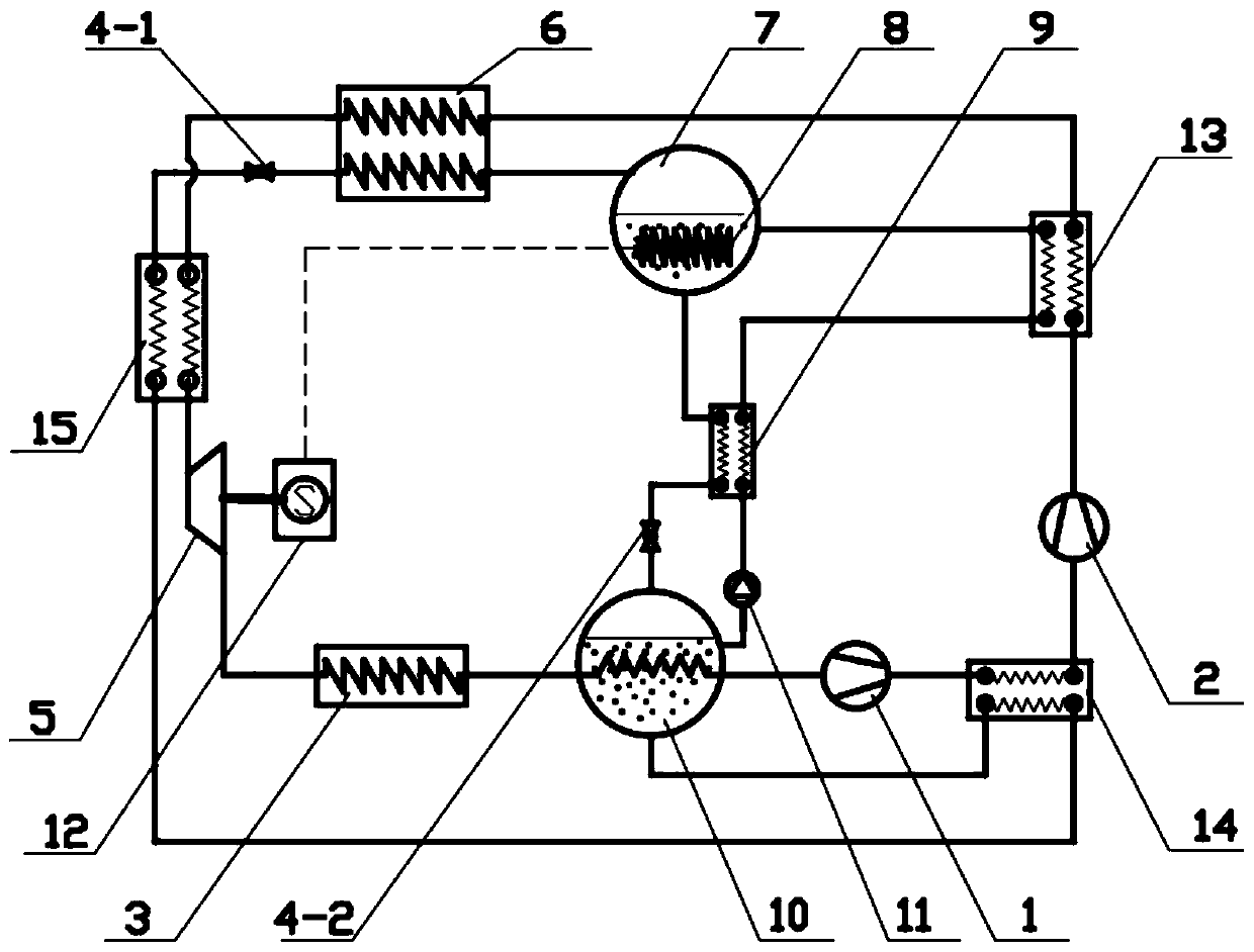 Absorption transcritical carbon dioxide two-stage compression refrigerating system