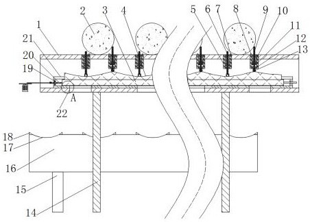 An in-furnace conveying device with good anti-black mark effect for round steel heating furnace