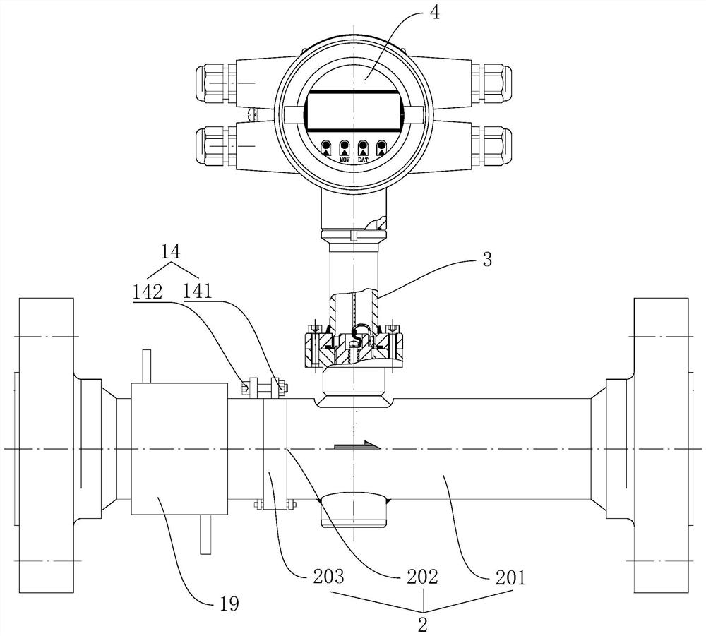 Vortex shedding flowmeter