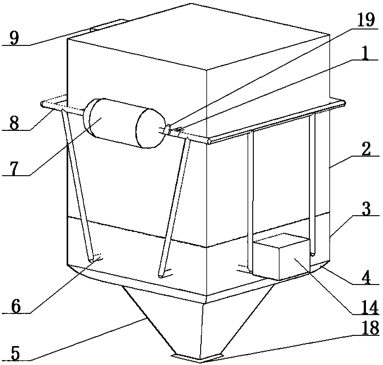 A filter cartridge dust collector with uniform air supply