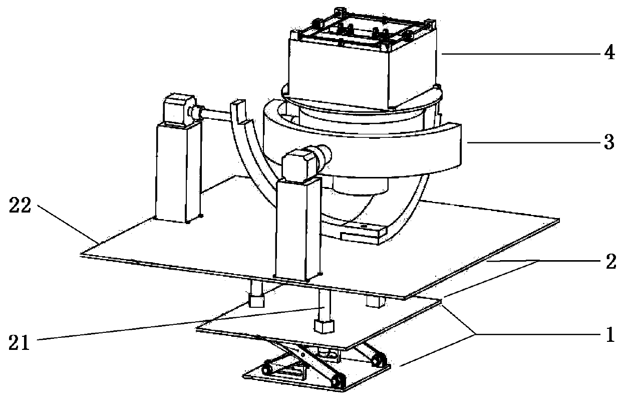 Unmanned aerial vehicle recovery and charging device based on horizontal stabilization platform