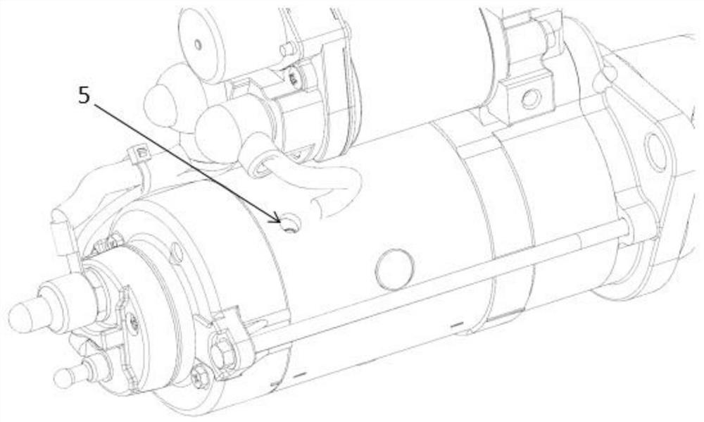 Inlet wire connecting structure of starter