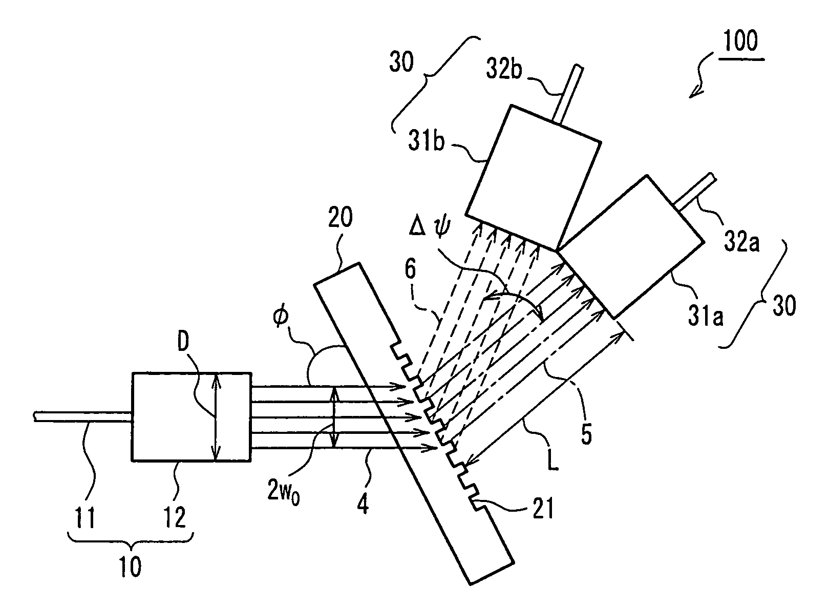 Spectrometer using diffraction grating