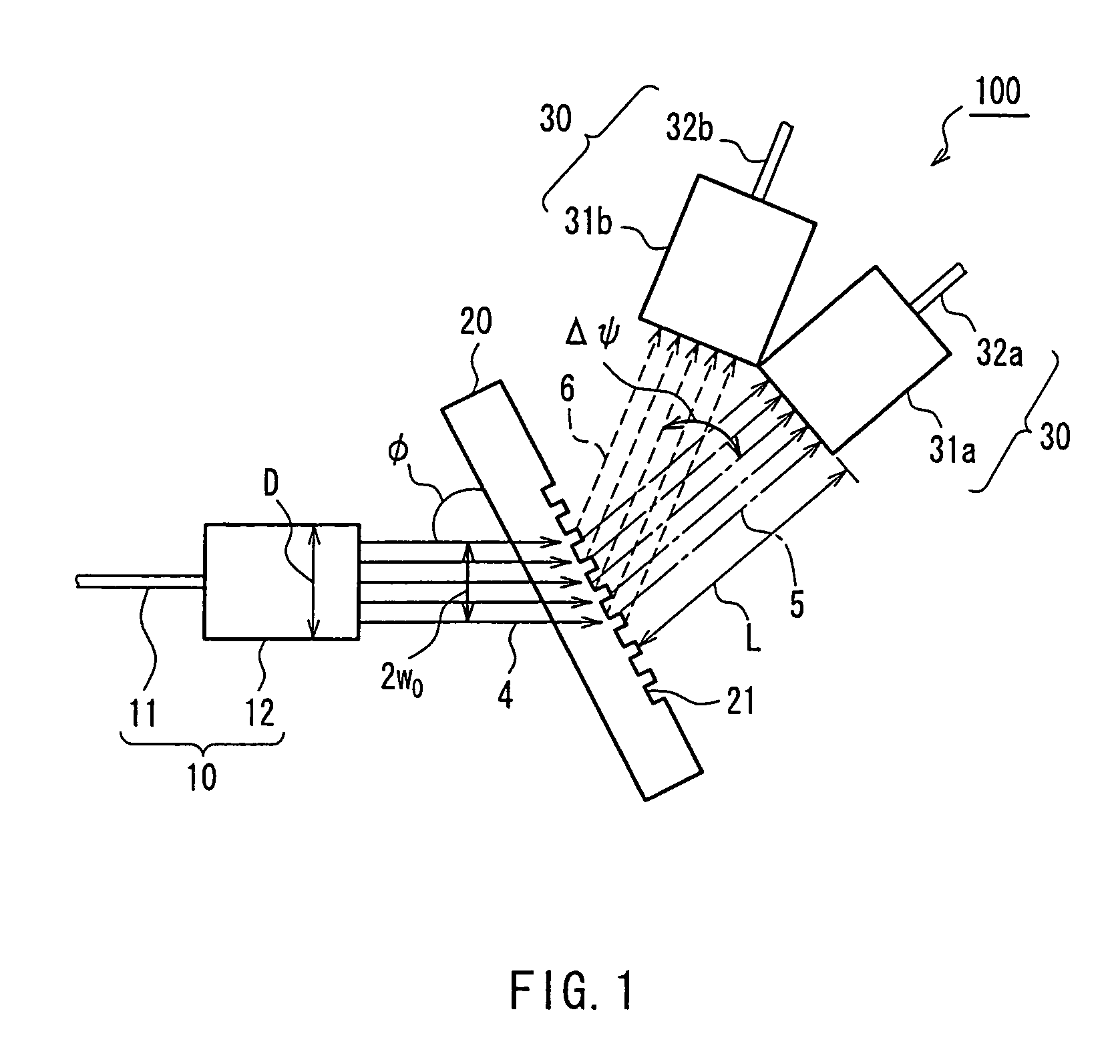 Spectrometer using diffraction grating