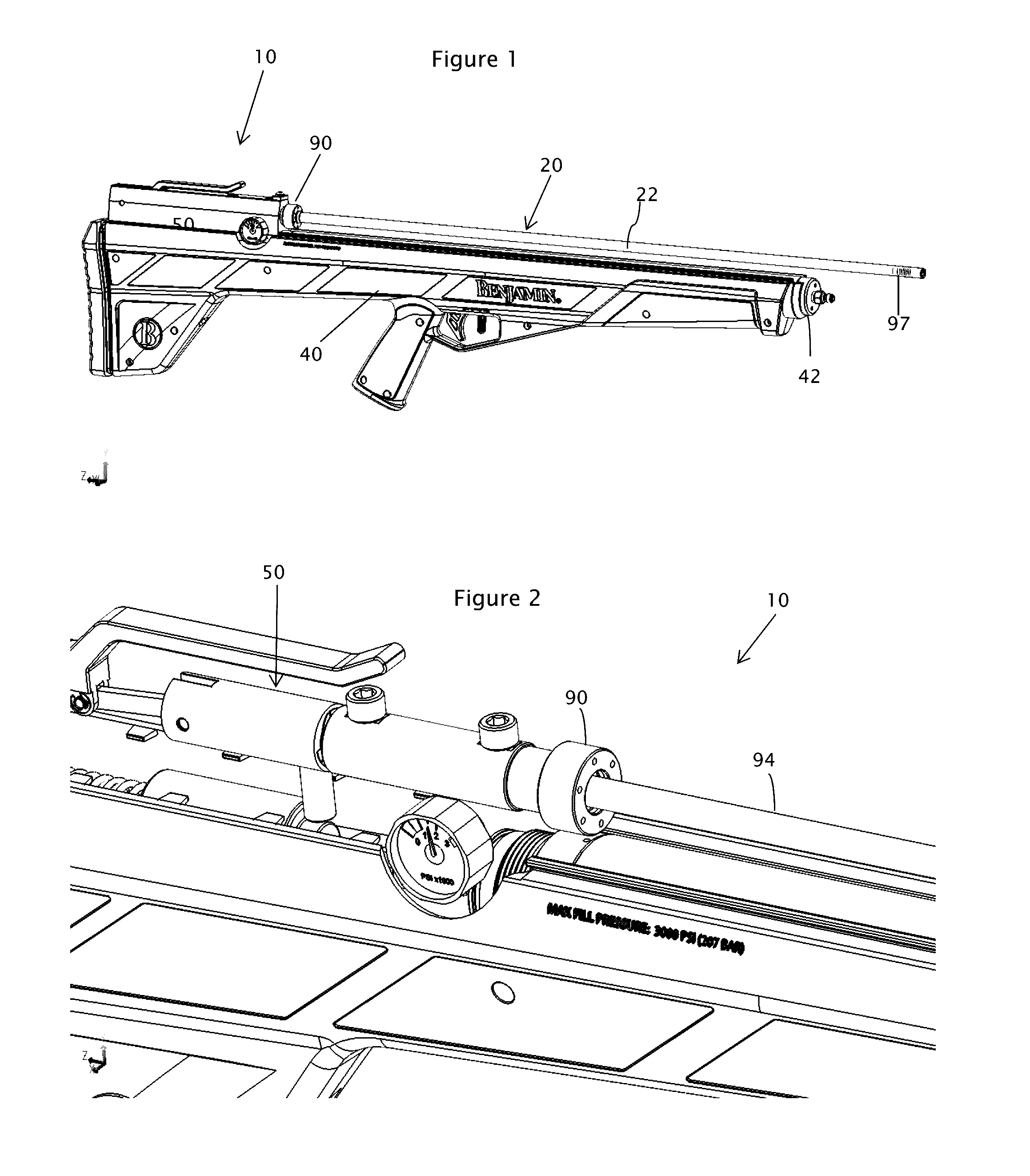 Arrow gun with controlled retention force and barrel vibration damping