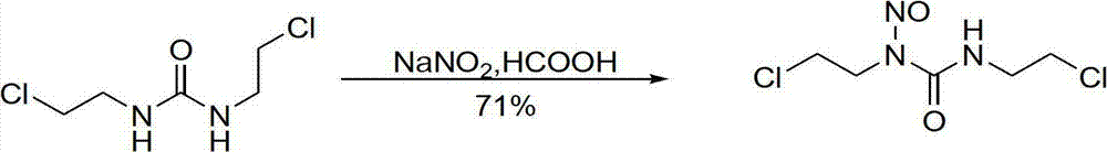 Method for synthesizing nitrosoureas antineoplastic drugs through stannic chloride-sodium nitrite system