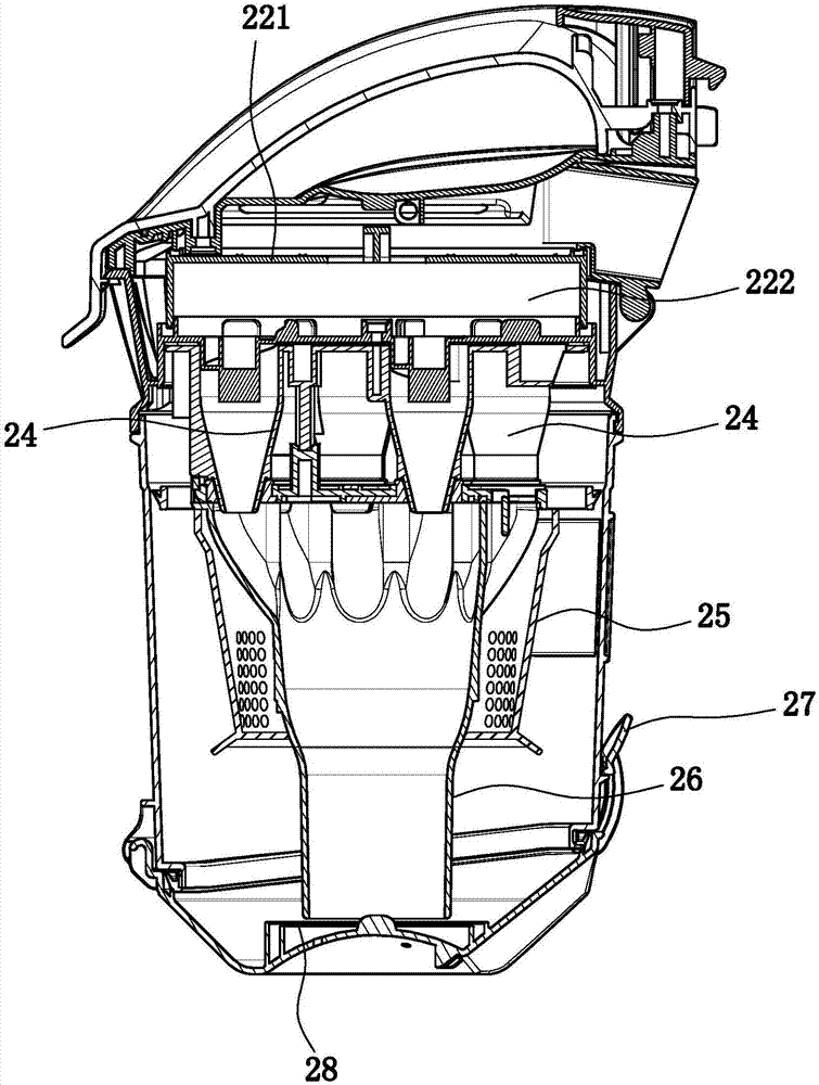 A multi-channel cyclone vacuum cleaner