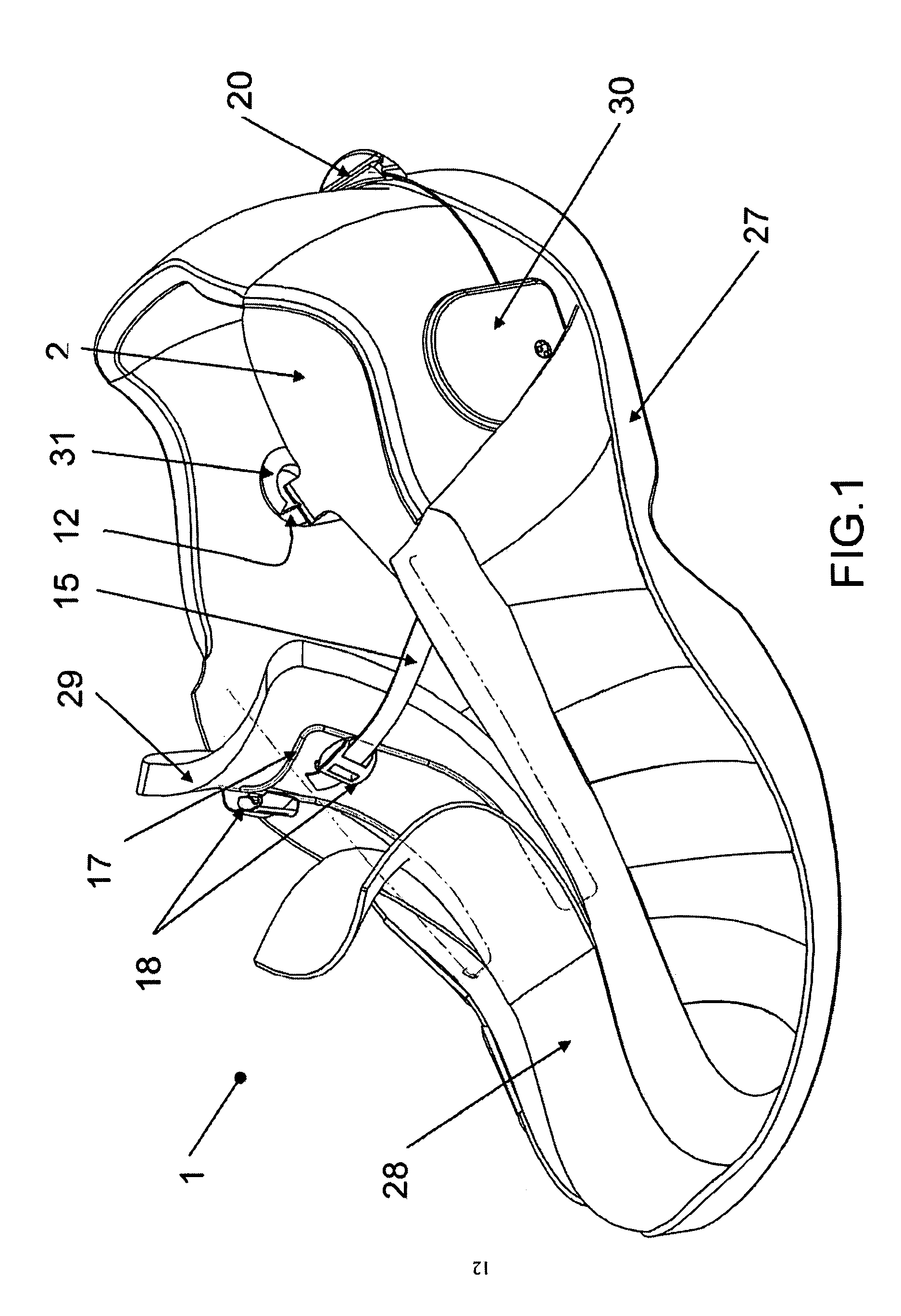 Weight-activated tying shoe