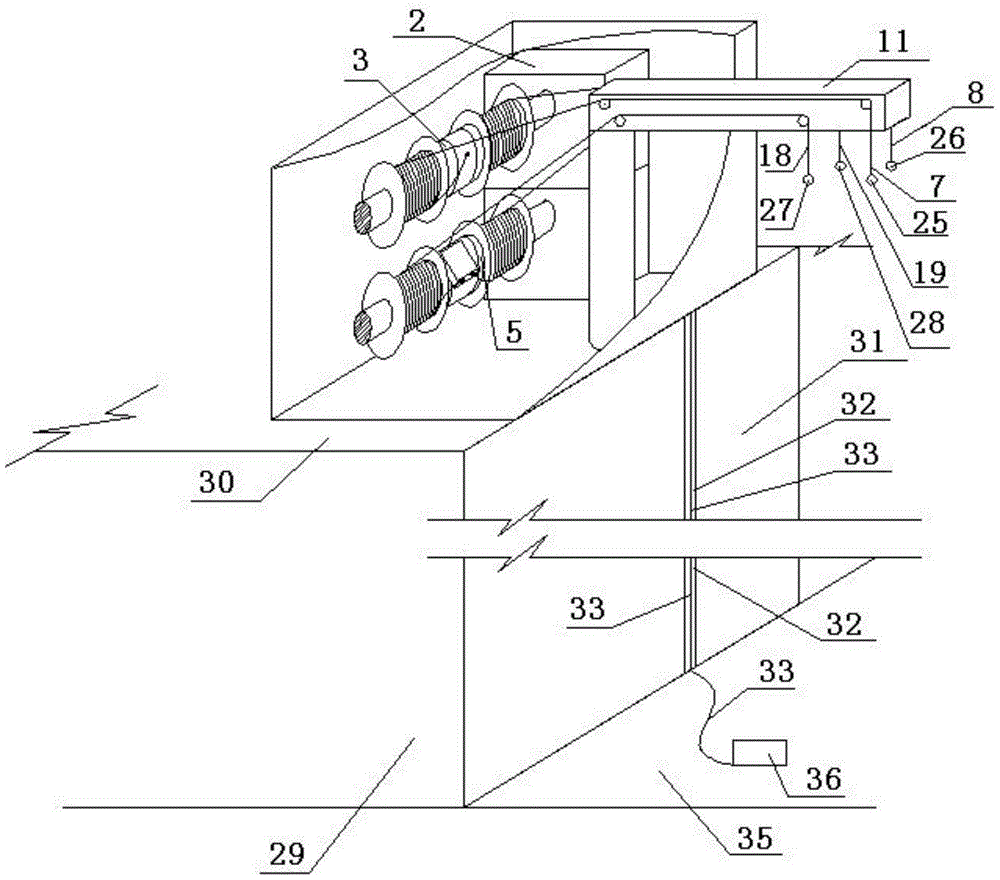 Building with multi-functional rope releasing device