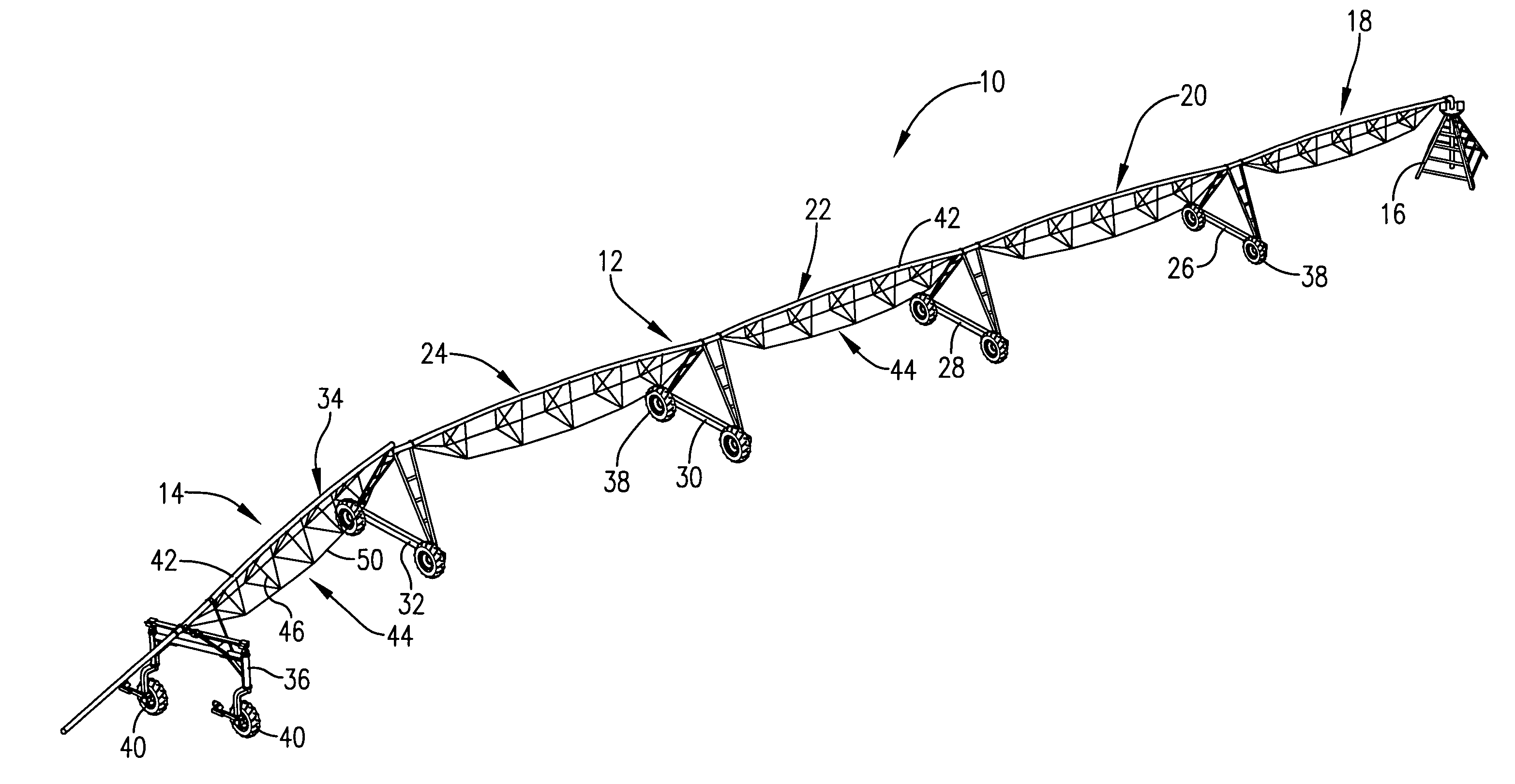 Truss rod safety for irrigation spans