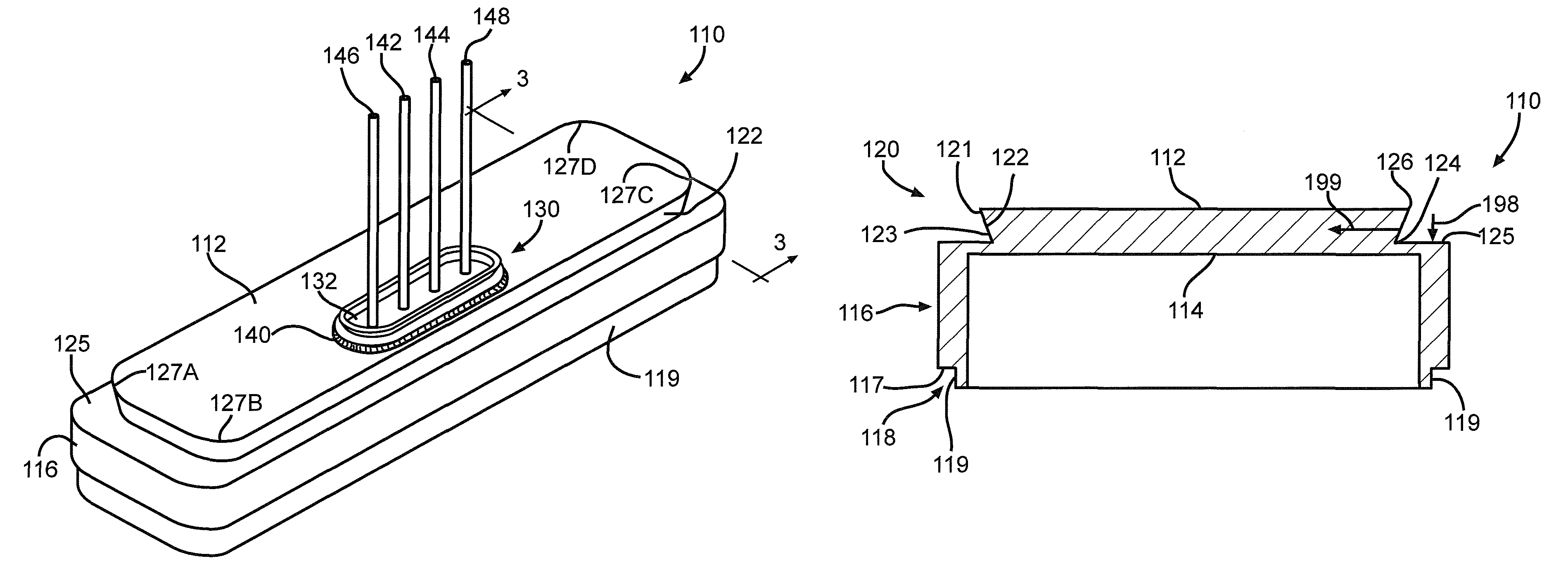 Header over-molded on a feedthrough assembly for an implantable device