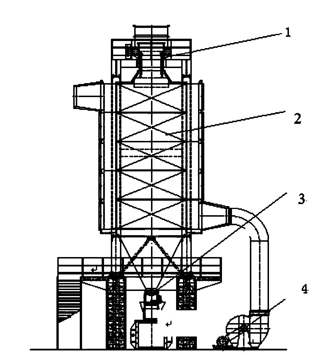 Self-pulverization clinker indirect cooling equipment for fly ash limestone calcined alumina