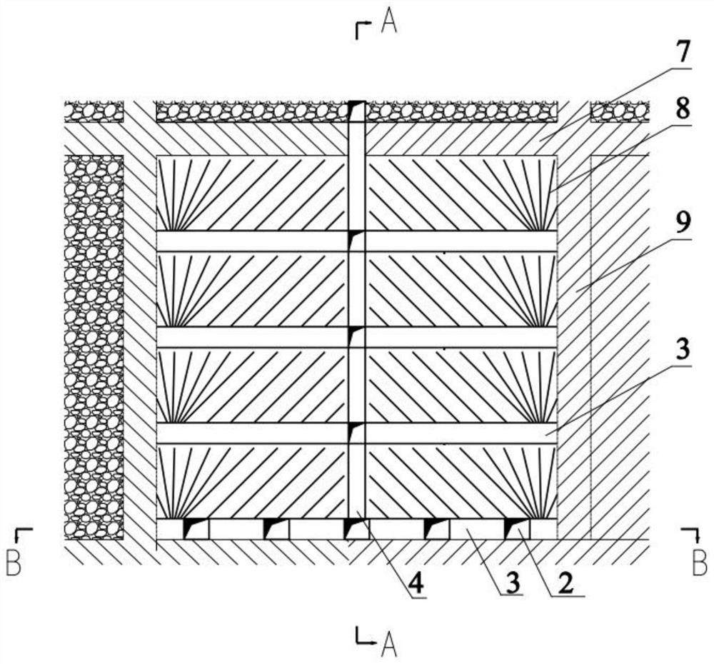 Open stope mining method for steeply inclined vein ore body