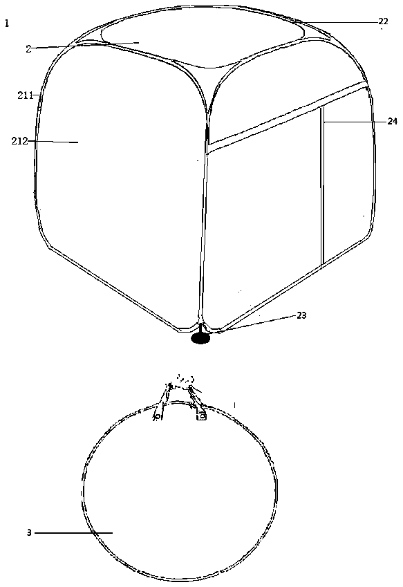 Portable automatic quick opening four-sided enclosed screen