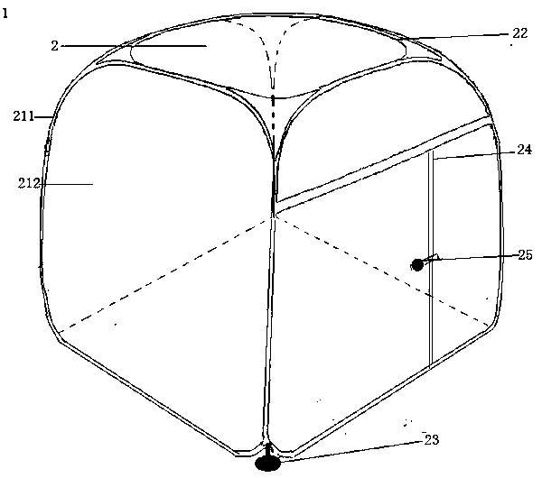 Portable automatic quick opening four-sided enclosed screen