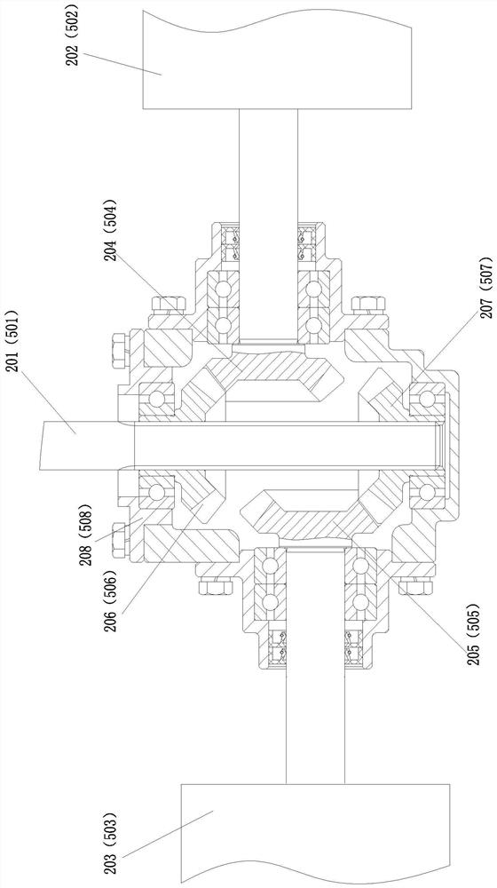 Split transmission five-shaft high-precision machining system