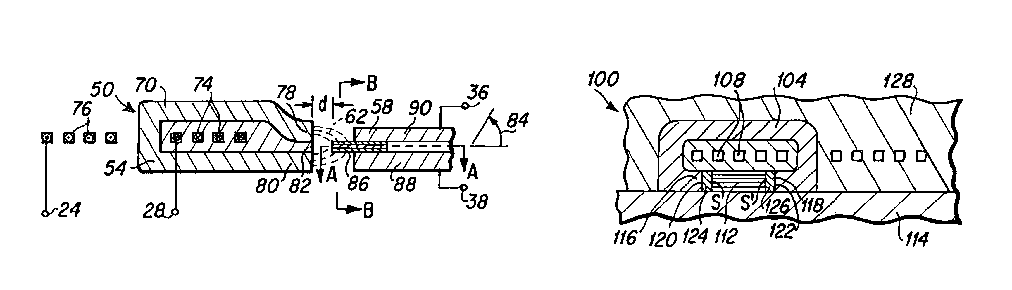 Electrical signal-processing device integrating a flux sensor with a flux generator in a magnetic circuit