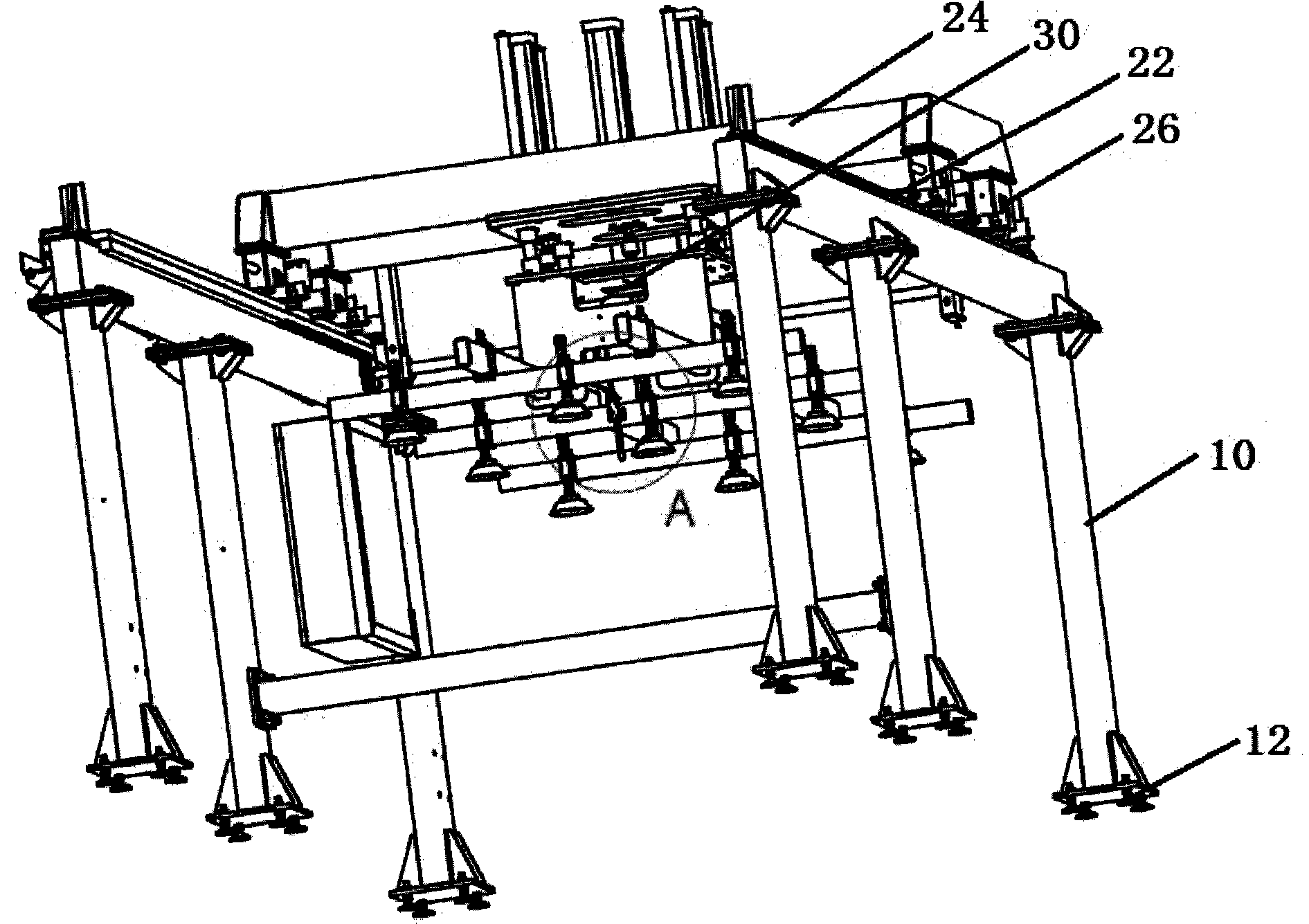 Vacuum panel sucking and hoisting crane