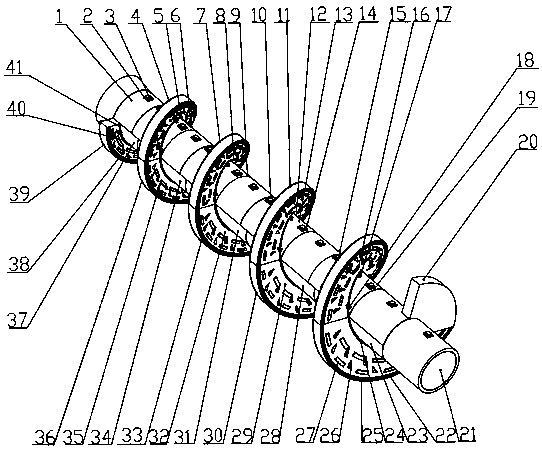 A variable-diameter and variable-pitch dismountable conveying pump screw shaft with adjustable blade inclination and anti-skid and wear-resistant properties