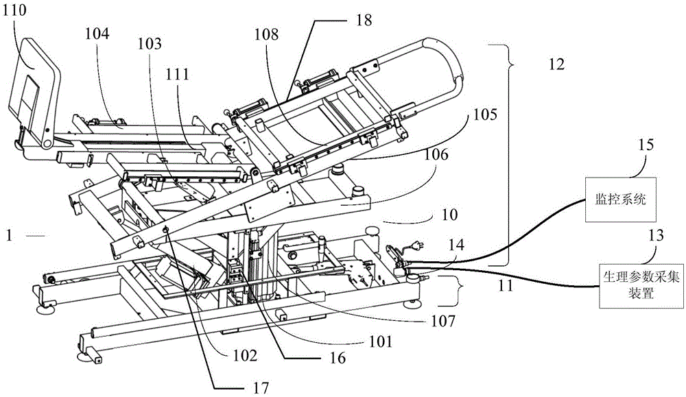 A vertical tilt test system