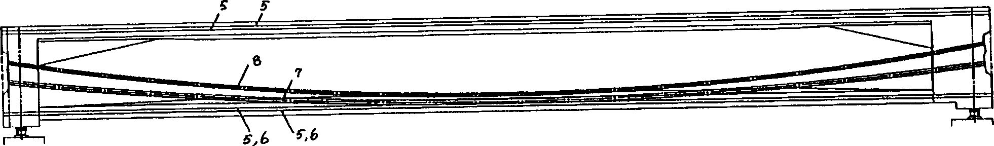 Prestressed rail beam and its manufacture