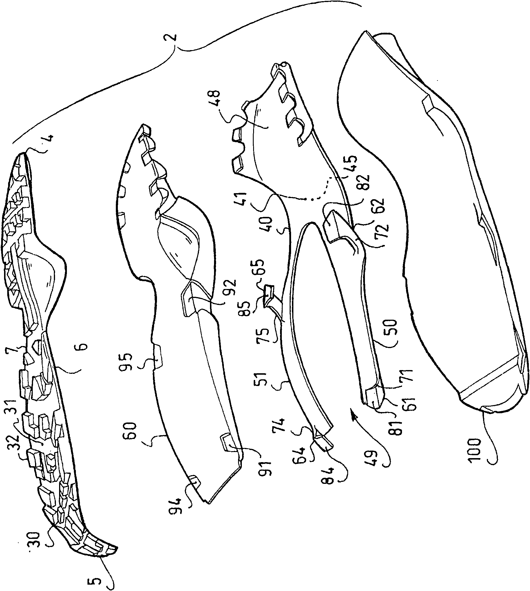 Shoe with improved bottom assembly