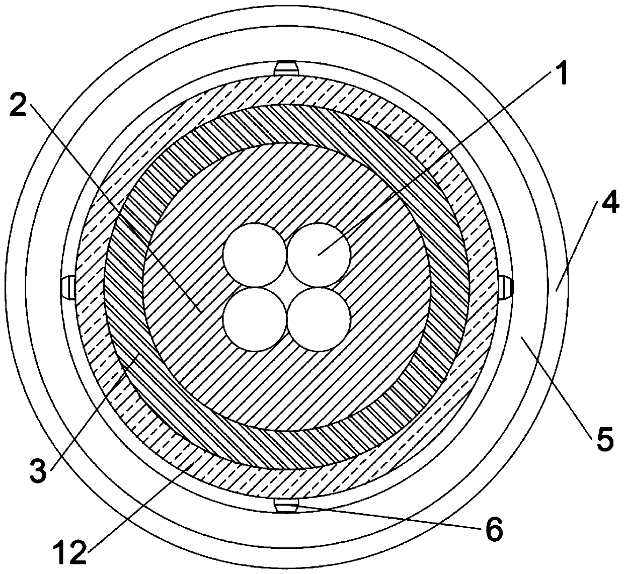 Ceramic halogen-free low-smoke fire-resistant cable