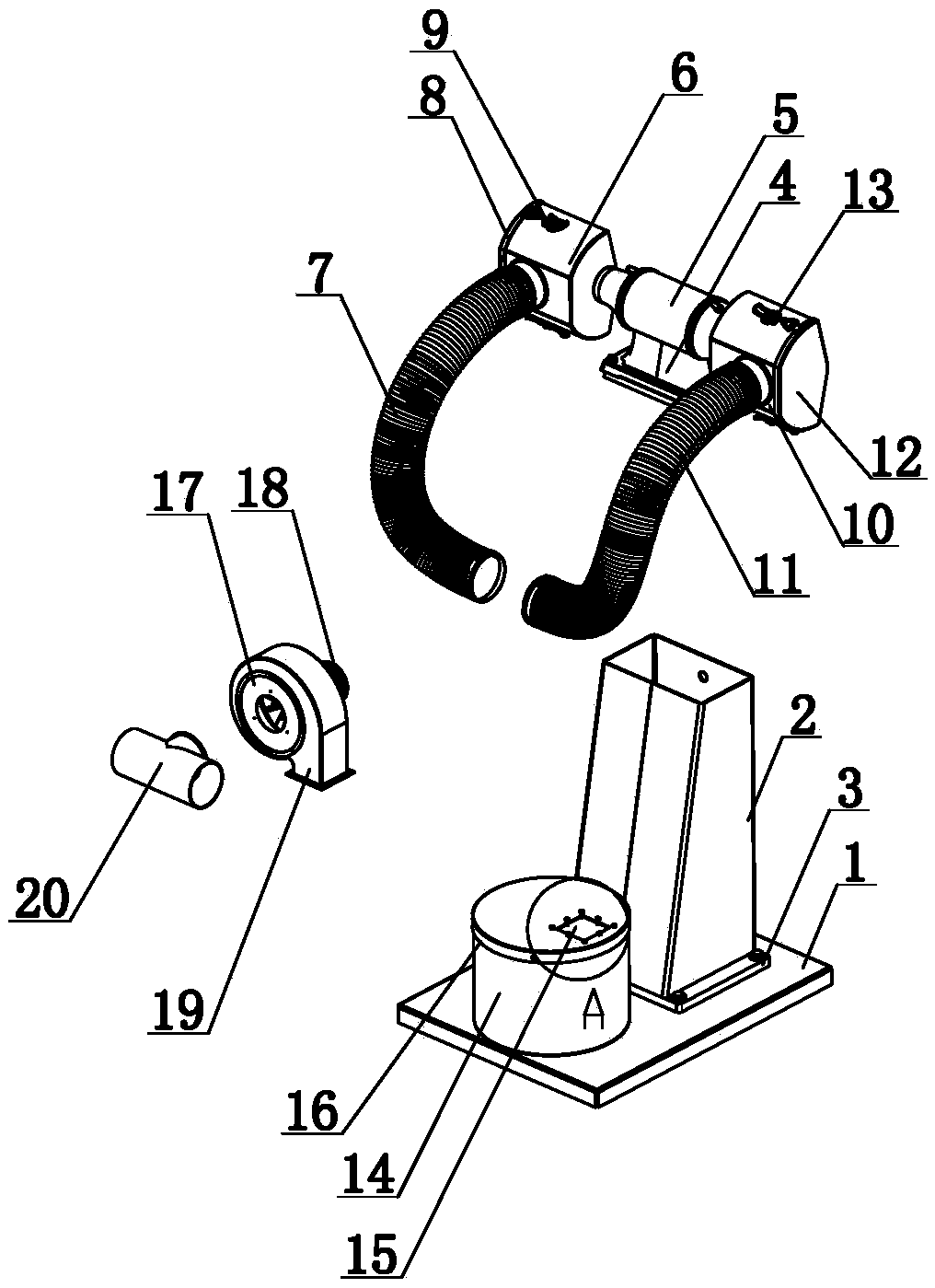 Blower device for biomass burner