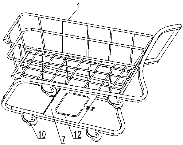 A self-charging supermarket shopping cart