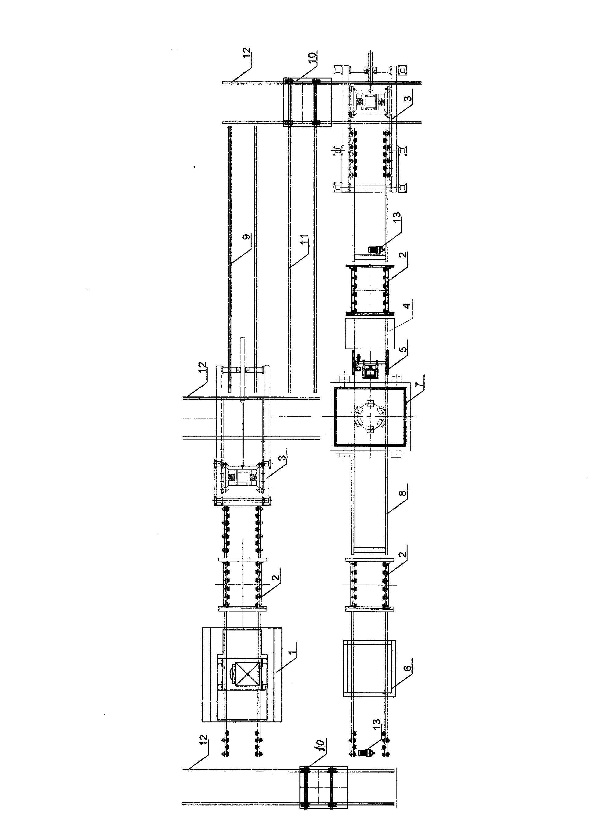 Automatic iron mold sand lined production line