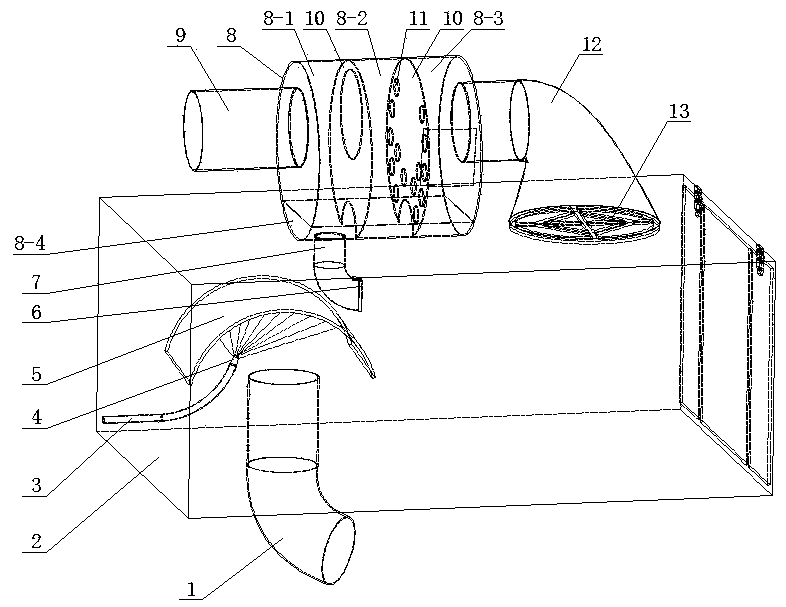 Self-separation type wet dust and gas separator of sweeper