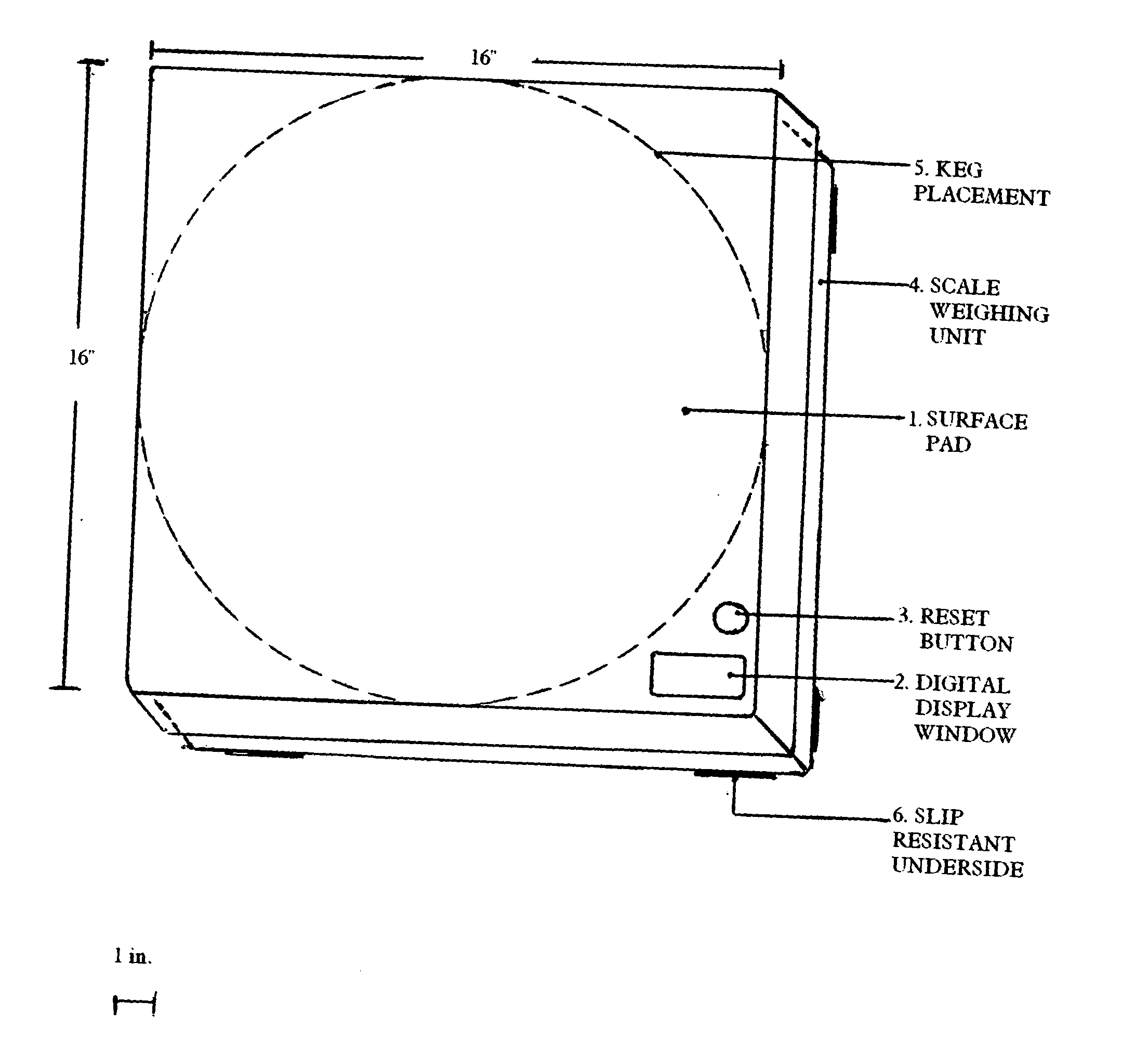 Draughtscale for weighing draught beer