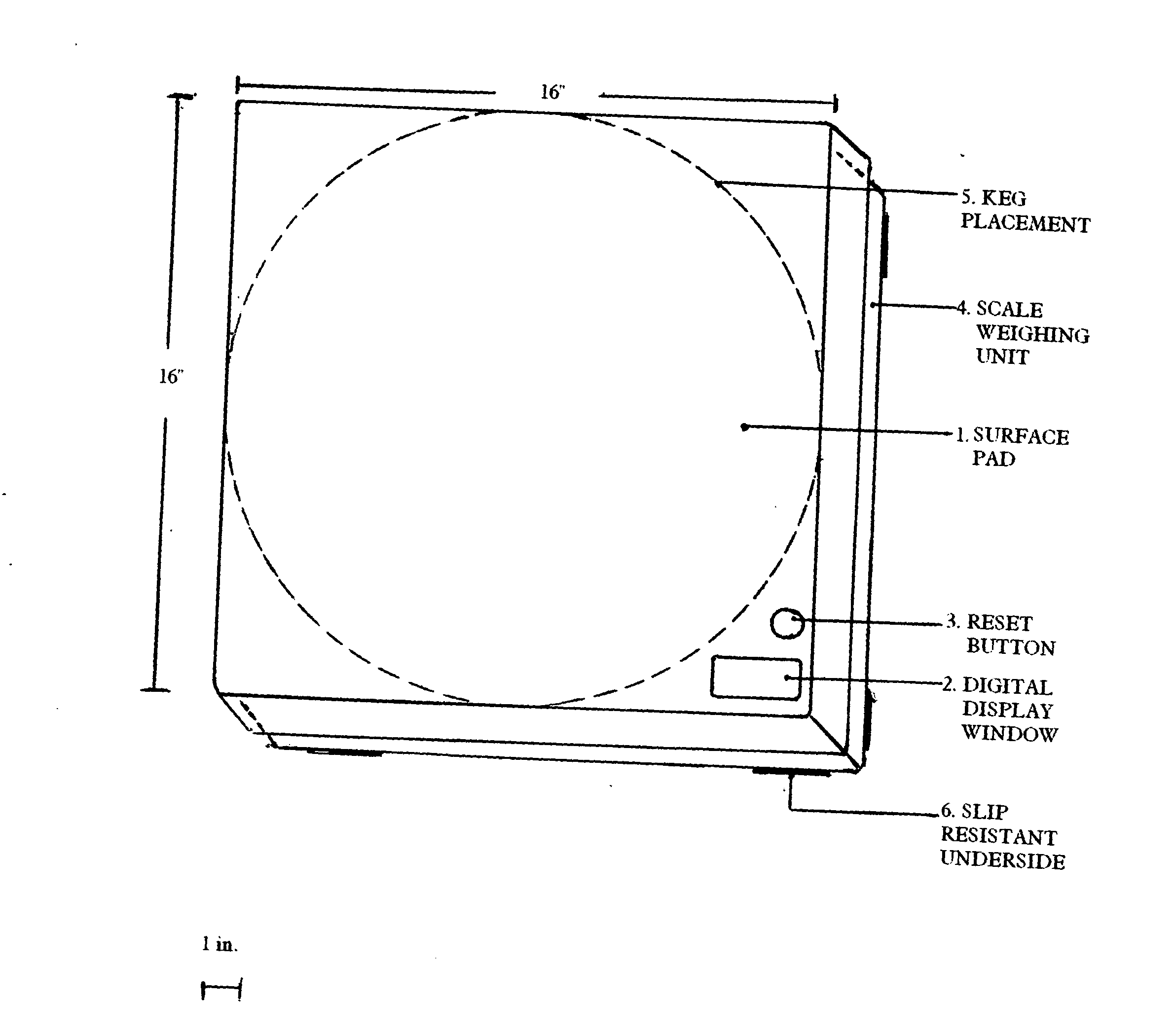 Draughtscale for weighing draught beer