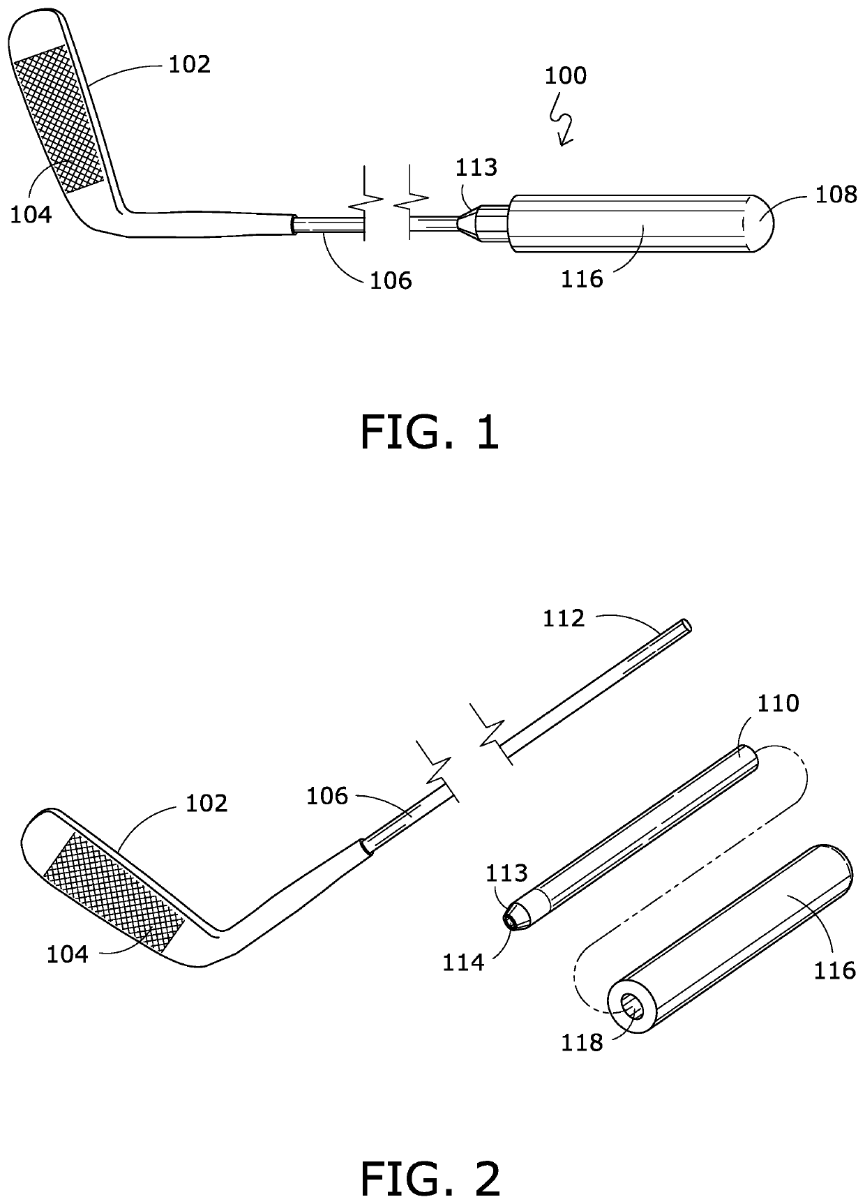 Weighting system for putter type golf club