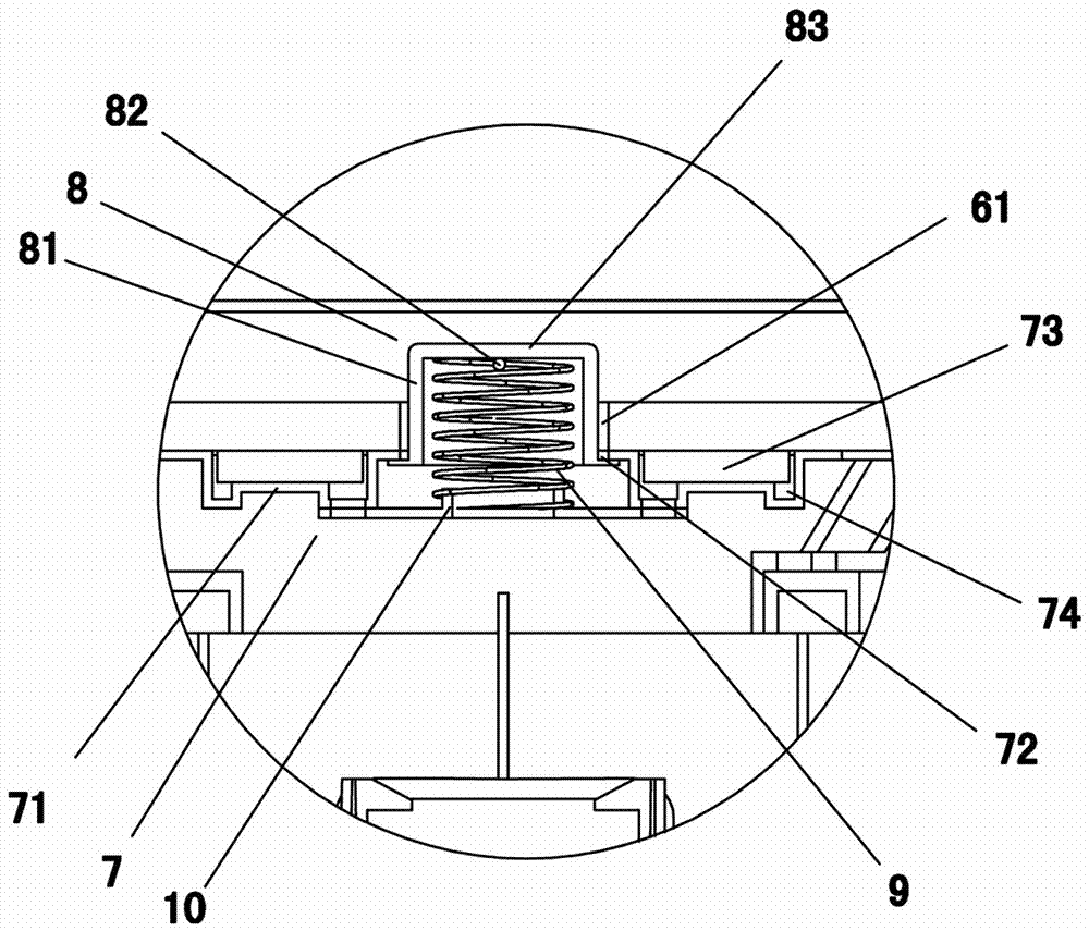 The installation structure of the temperature sensing element of the miniature rice cooker