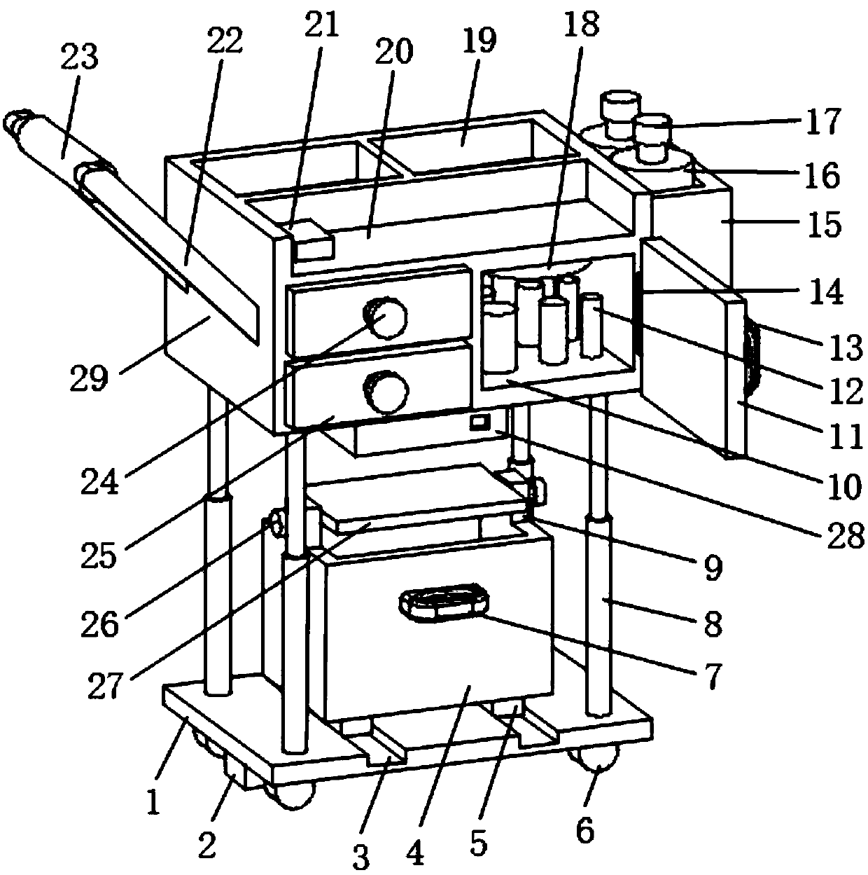 Sputum suction nursing trolley special for emergency department