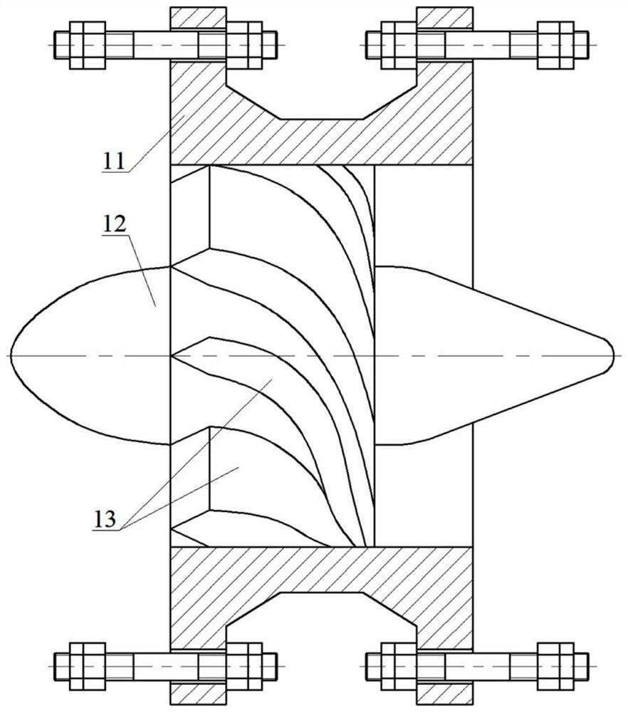 Micro-bubble axial flow and rotational flow double-field triode type T-shaped degassing device