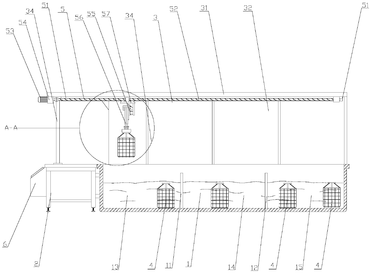 Linear reciprocating type tunnel pickling device