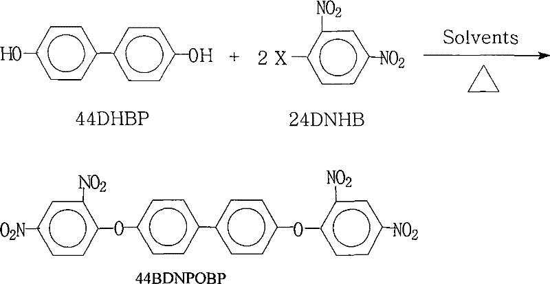 Process for producing 4,4'bis(2,4-dinitrophenoxy) biphenyl